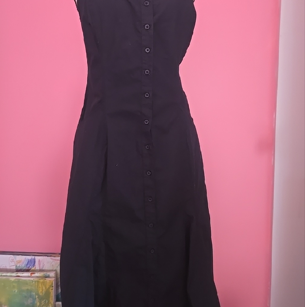 BDG Black Button-Front Sundress - Picture 3 of 5